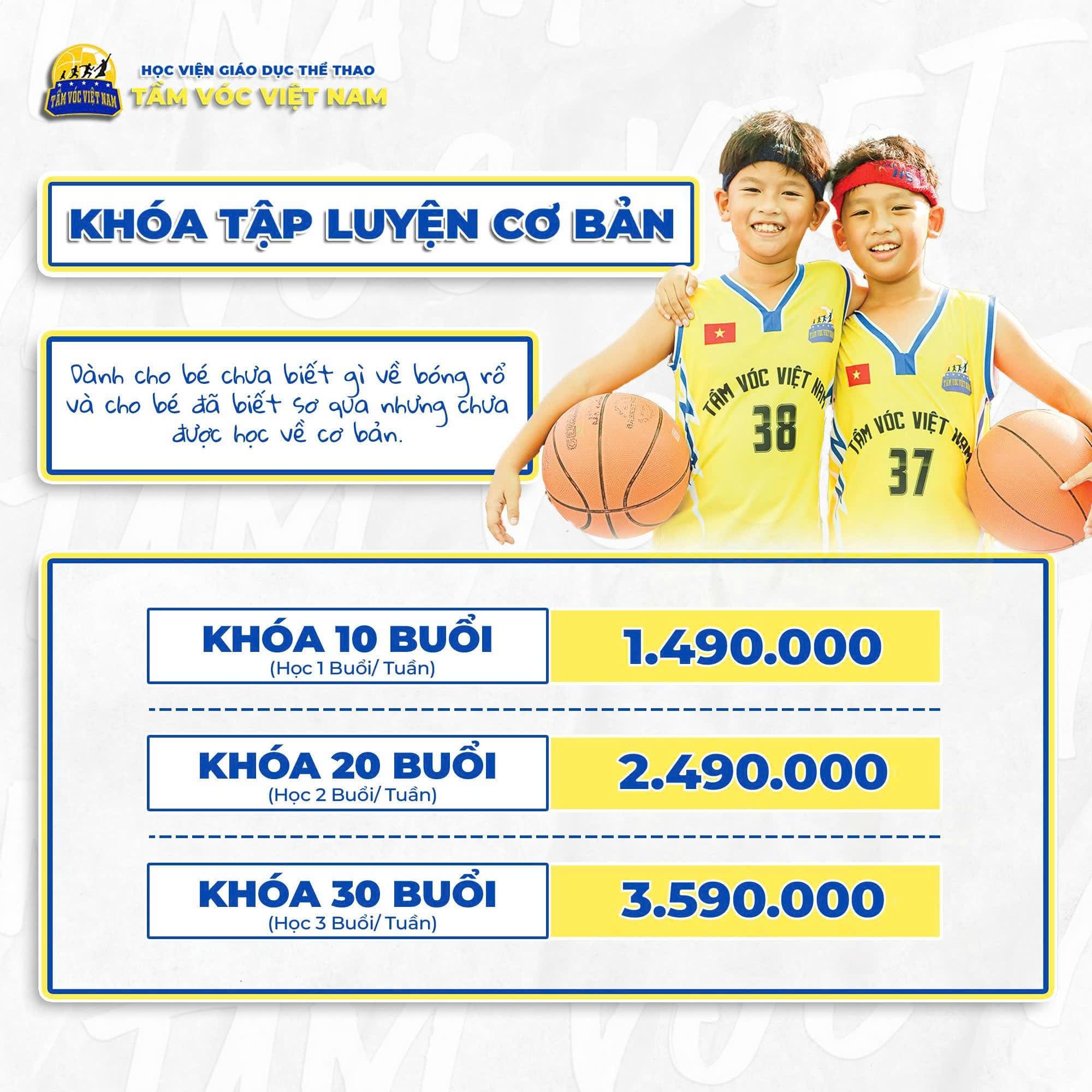 Học phí khóa tập luyện cơ bản - nâng cao