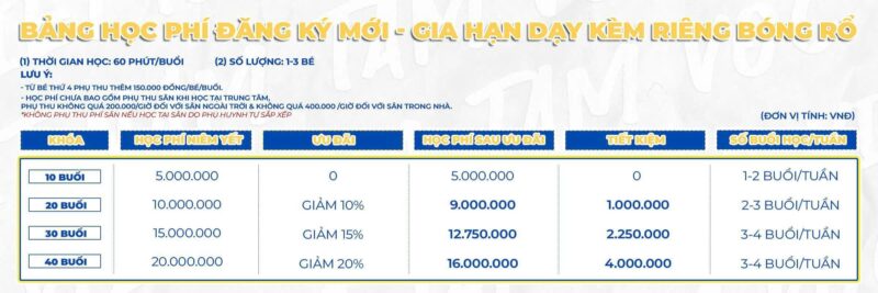 Khóa học bóng rổ kèm riêng