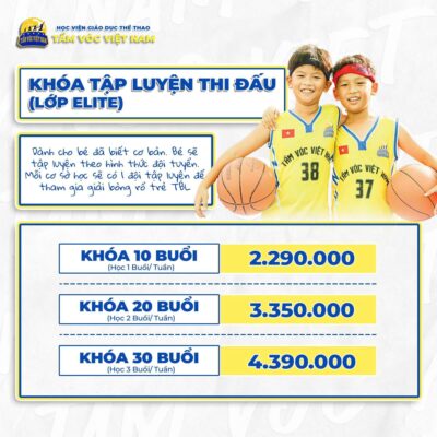Học phí khóa học bóng rổ thi đấu