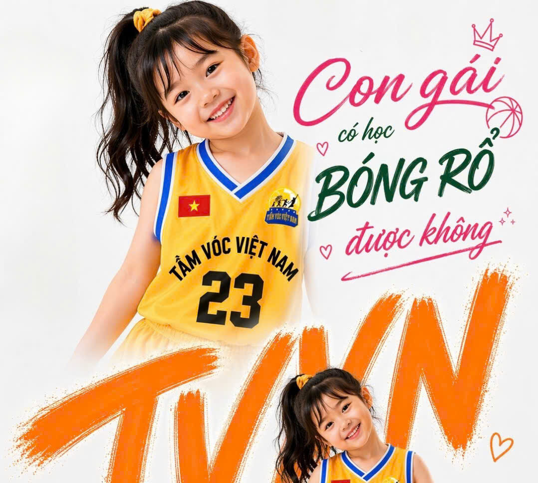Con gái học bóng rổ